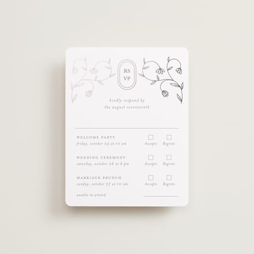 This is a moon rsvp cards with foil pressed by chocomocacino called cantuccini printing on signature in standard