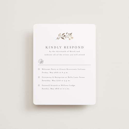 This is a cloudy rsvp cards with foil pressed by Jennifer Postorino called embrace printing on signature in standard