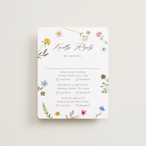 This is a garden rsvp cards with foil pressed by Yaling Hou Suzuki called bright garden printing on signature in standard