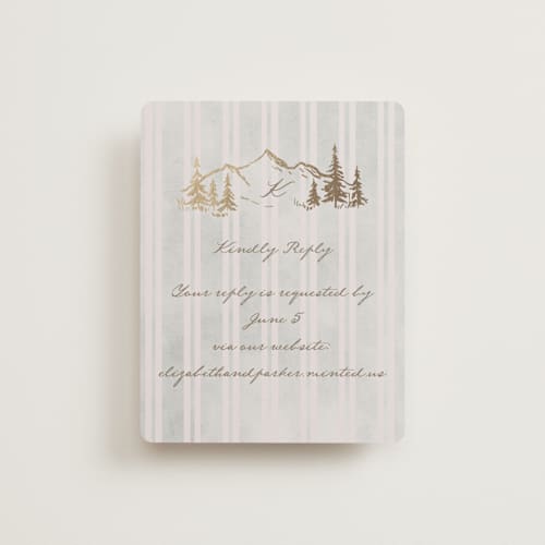 This is a dew rsvp cards with foil pressed by Petra Kern called mountain love printing on signature in standard