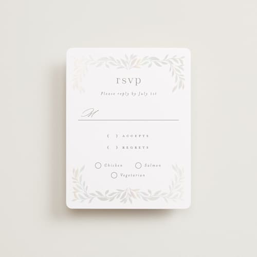 This is a cloud rsvp cards with foil pressed by Ana Sharpe called clarity printing on signature in standard