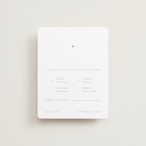 This is a sky rsvp cards with standard by Blustery August called cheers printing on signature in standard