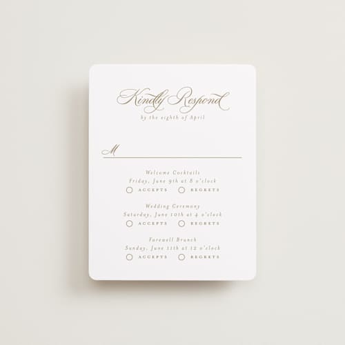 This is a chiffon rsvp cards with standard by Everett Paper Goods called avalon printing on signature in standard