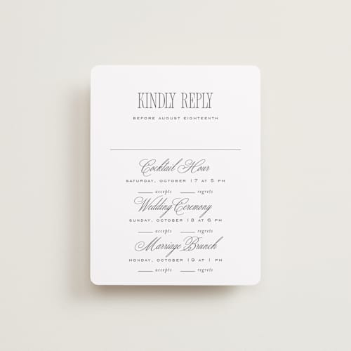 This is a sugar rsvp cards with standard by chocomocacino called ris al’amande printing on signature in standard