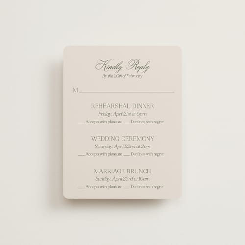 This is a petal rsvp cards with standard by Lisa Joanna Harrison called summer fields printing on signature in standard
