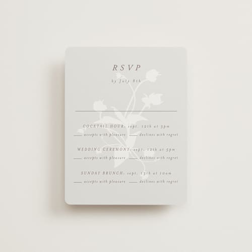 This is a fawn rsvp cards with standard by AK Graphics called autumnal printing on signature in standard