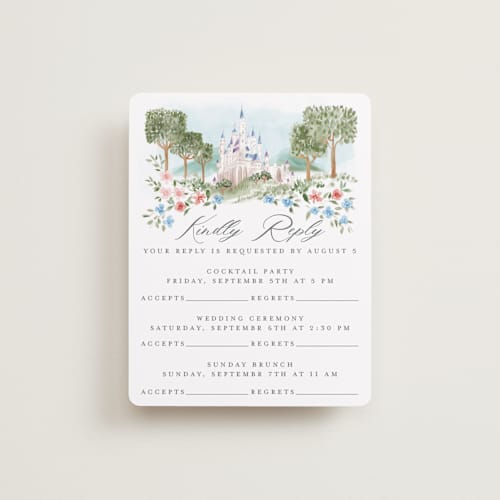 This is a spring rsvp cards with standard by Petra Kern called disney's once upon in a dream printing on signature in standard