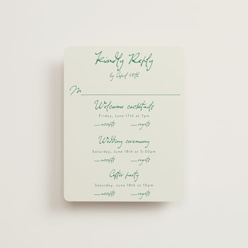 This is a garden rsvp cards with standard by Cass Loh called tablescape drawing printing on signature in standard
