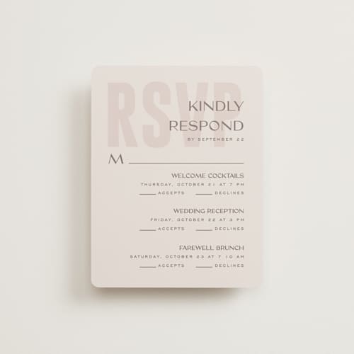 This is a blush rsvp cards with standard by Pixel and Hank called salted printing on signature in standard
