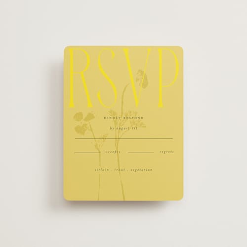 This is a island citrus rsvp cards with standard by Morgan Kendall called bloom printing on signature in standard