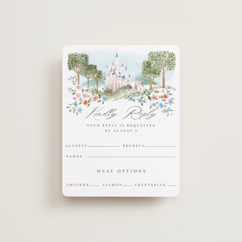 This is a spring rsvp cards with standard by Petra Kern called disney's once upon in a dream printing on signature in standard