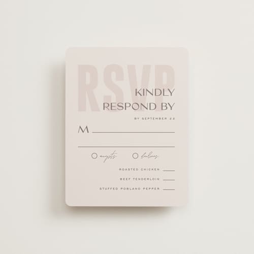 This is a blush rsvp cards with standard by Pixel and Hank called salted printing on signature in standard