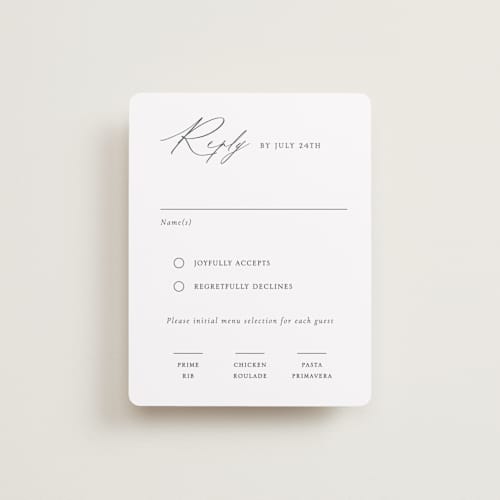 This is a cotton rsvp cards with standard by Vanessa Doyle called contemporary printing on signature in standard