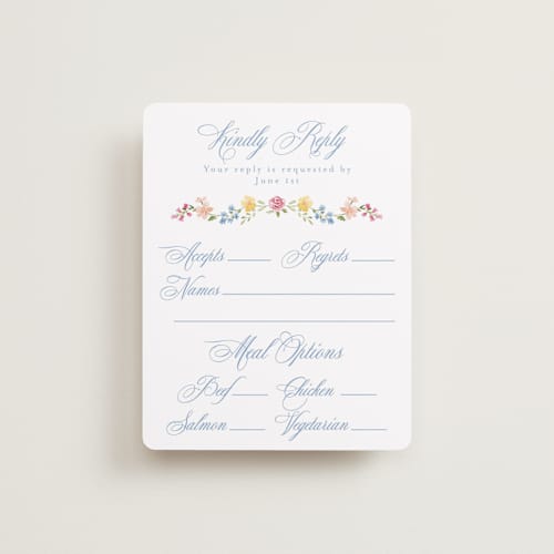 This is a meadow rsvp cards with standard by Petra Kern called everlasting romance printing on signature in standard