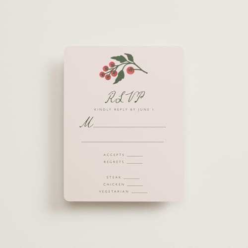 This is a tomato rsvp cards with standard by Katharine Watson called cherry tomatoes printing on signature in standard