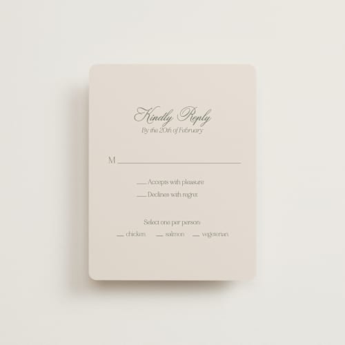 This is a petal rsvp cards with standard by Lisa Joanna Harrison called summer fields printing on signature in standard