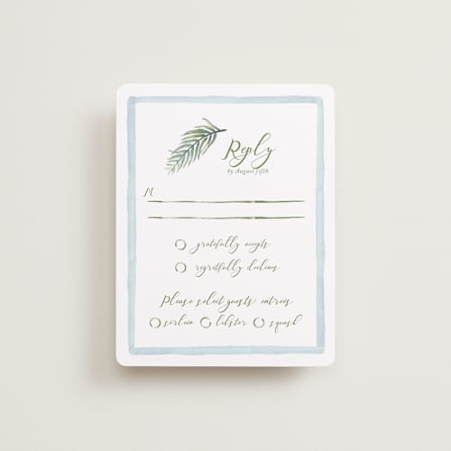 This is a celeste rsvp cards with standard by Pati Cascino called alento printing on signature in standard