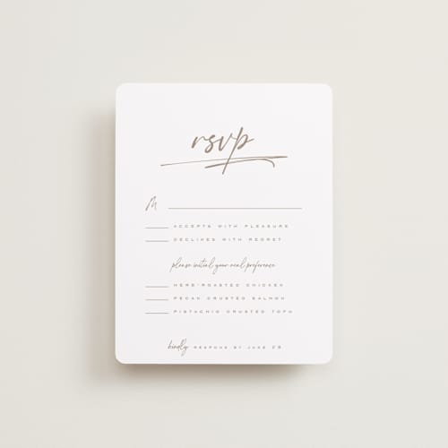 This is a chiffon rsvp cards with standard by Orasie called full photo printing on signature in standard
