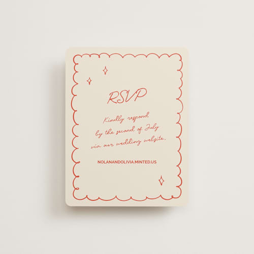 This is a sangria spark rsvp cards with standard by Zove Ahhh called party on! printing on signature in standard