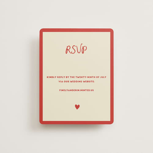 This is a cherry rsvp cards with standard by Ani Somi called big heart wedding printing on signature in standard