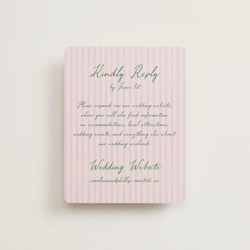 This is a peony rsvp cards with standard by Jackie Crawford called whimsical hand illustrated crest printing on signature in standard
