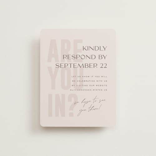 This is a blush rsvp cards with standard by Pixel and Hank called salted printing on signature in standard