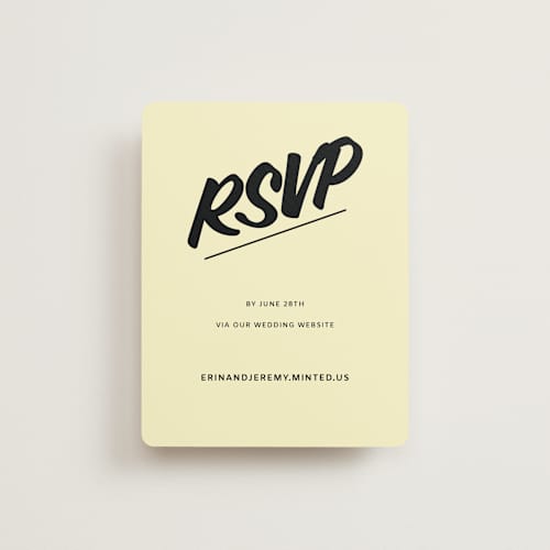 This is a butter rsvp cards with standard by Studio Suku called courthouse printing on signature in standard