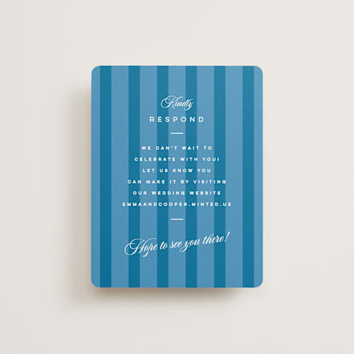 This is a cerulean rsvp cards with standard by Kristie Kern called the emma printing on signature in standard
