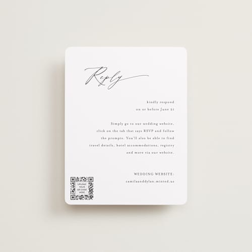 This is a onyx rsvp cards with standard by Jennifer Postorino called graceful printing on signature in standard
