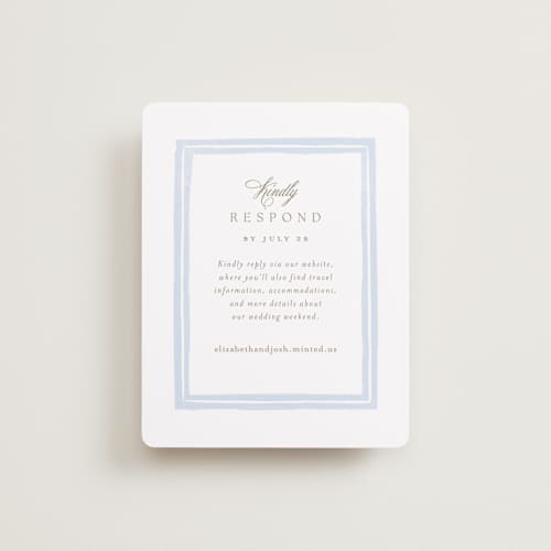 This is a aqua rsvp cards with standard by Jennifer Wick called bristol printing on signature in standard