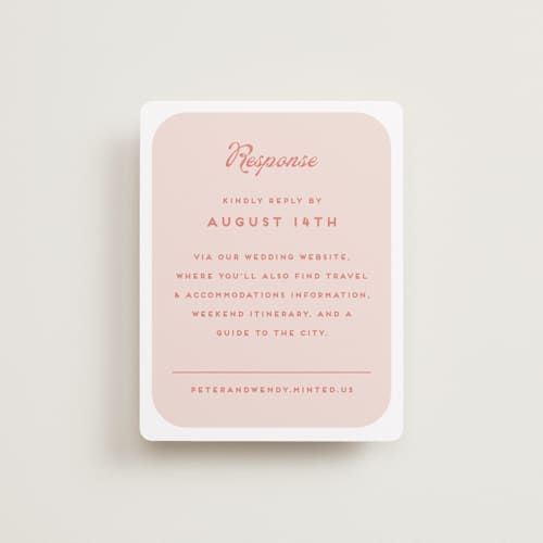 This is a garden rsvp cards with standard by Snow and Ivy called penumbra printing on signature in standard