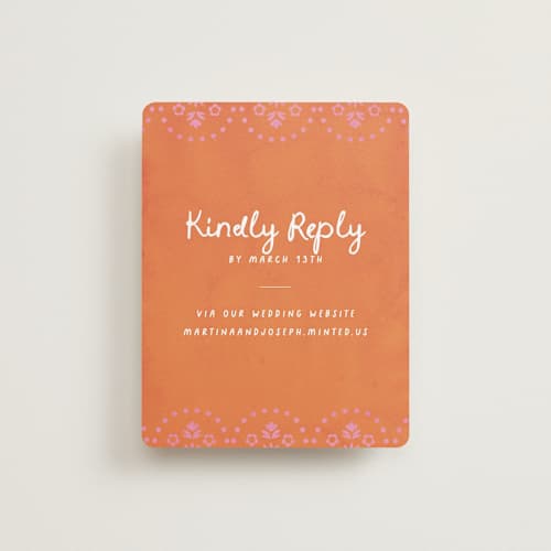 This is a carnation rsvp cards with standard by Itsy Belle Studio called vienes printing on signature in standard