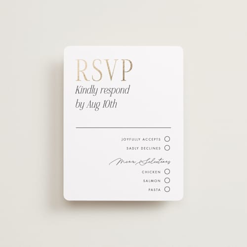 This is a lace rsvp cards with foil pressed by Kaydi Bishop called magazine printing on signature in standard