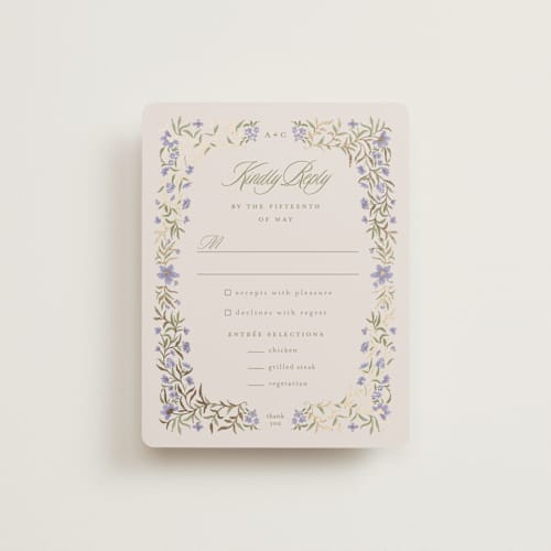 This is a heather rsvp cards with foil pressed by Vera Lim called fairytale.. printing on signature in standard