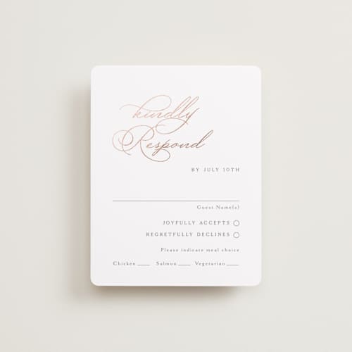 This is a snow rsvp cards with foil pressed by Kaydi Bishop called eternal printing on signature in standard