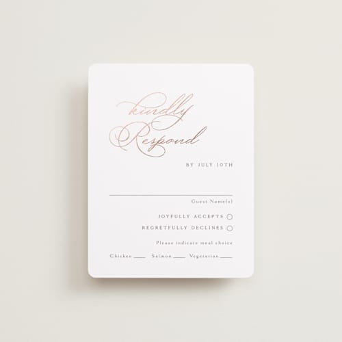 This is a snow rsvp cards with foil pressed by Kaydi Bishop called eternal printing on signature in standard