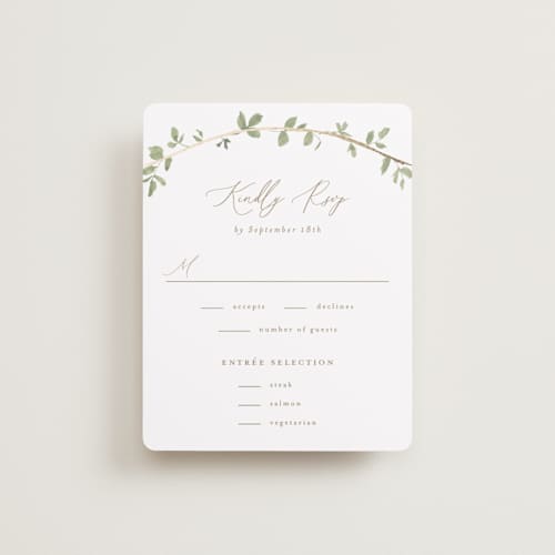 This is a ivy rsvp cards with foil pressed by Everett Paper Goods called canopy printing on signature in standard