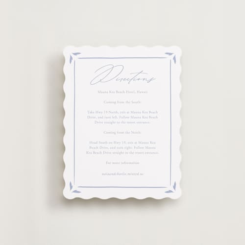 This is a pale cerulean enclosure cards with standard by Sabrin Deirani called ocean dreams printing on signature in standard