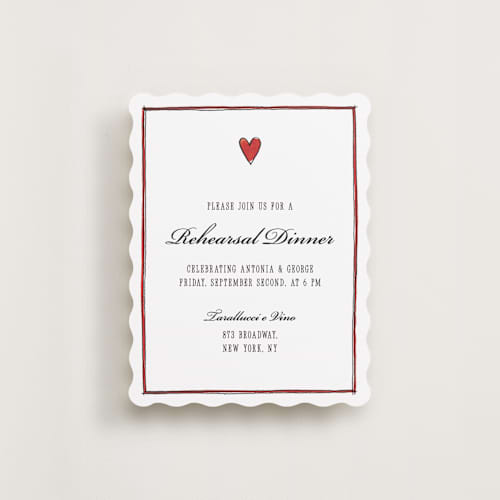 This is a lily reception cards with standard by Pati Cascino called two hearts printing on signature in standard