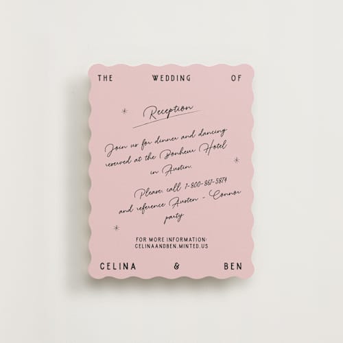This is a linen reception cards with standard by Helena Vitto called modern fairy tale printing on signature in standard