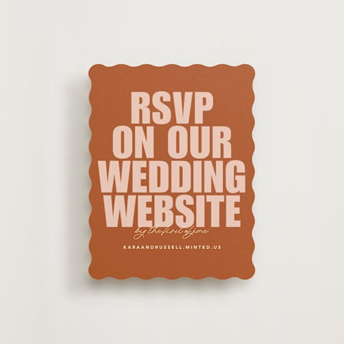 This is a blush rsvp cards with standard by Stacey Day called typographical poster printing on signature in standard