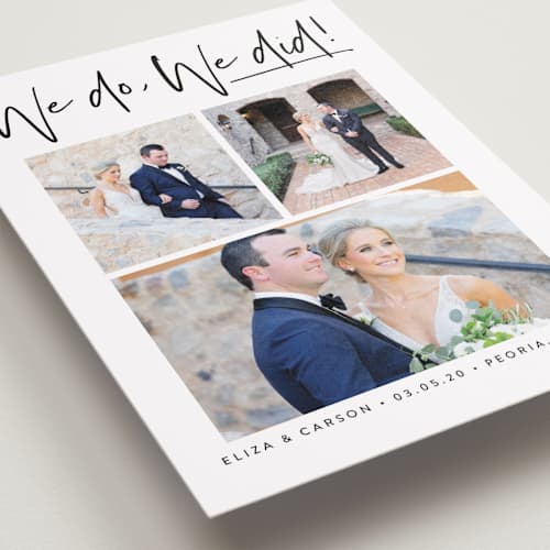 This is a ivory wedding announcements with standard by Susan Asbill called our gallery printing on recycled smooth signature in standard