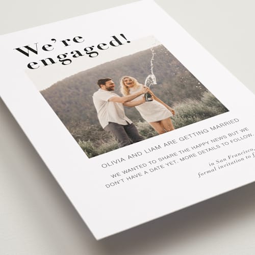 This is a onyx save the date with standard by Joyce Pinheiro called it's a date! printing on recycled smooth signature in standard