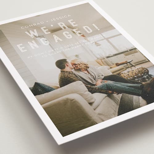 This is a snow save the date with standard by Eric Clegg called together printing on recycled smooth signature in standard