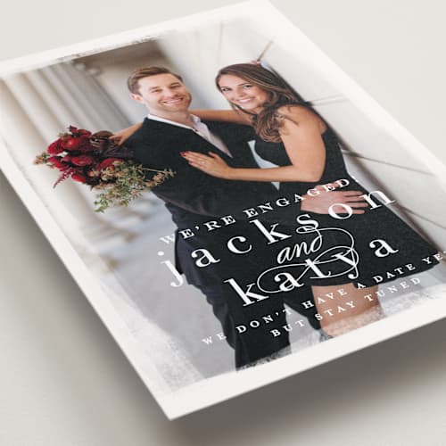 This is a marshmallow save the date with standard by chocomocacino called bollicine printing on recycled smooth signature in standard