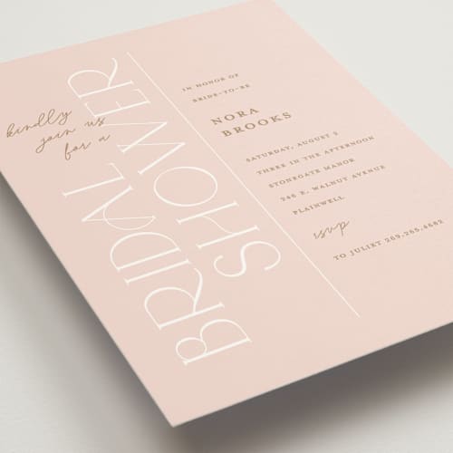 This is a wildflower bridal shower invitations with standard by Pixel and Hank called pretty in pink printing on signature in standard