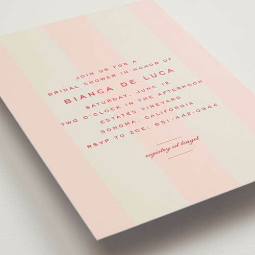 This is a ballet fragola bridal shower invitations with standard by Megan Davis called campania printing on signature in standard
