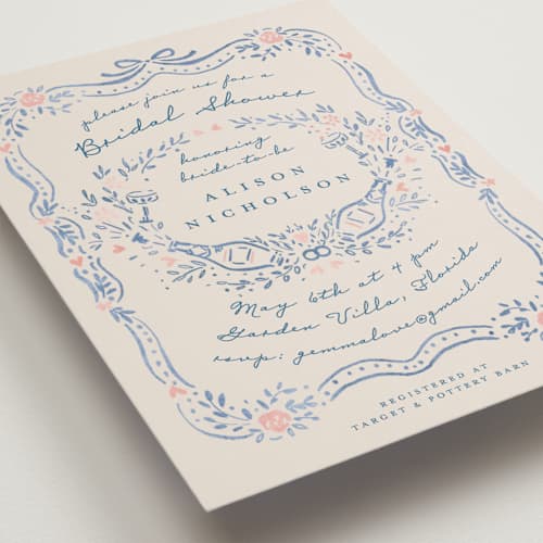 This is a jeans bridal shower invitations with standard by Petra Kern called yay printing on signature in standard