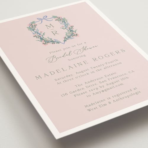 This is a rose bridal shower invitations with standard by frau brandt called bed of roses printing on signature in standard