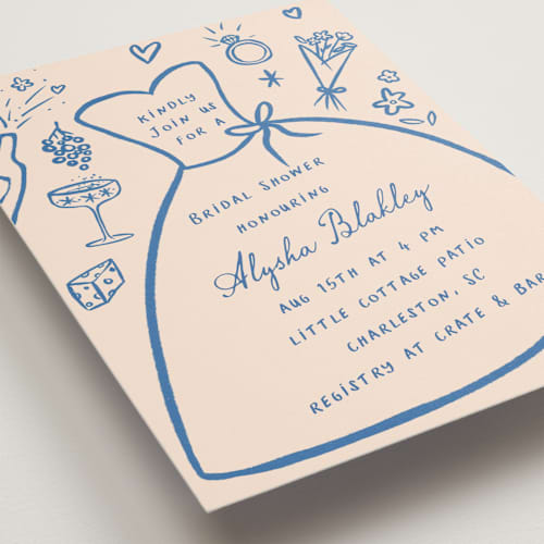 This is a royal bridal shower invitations with standard by chocomocacino called chomchom printing on signature in standard